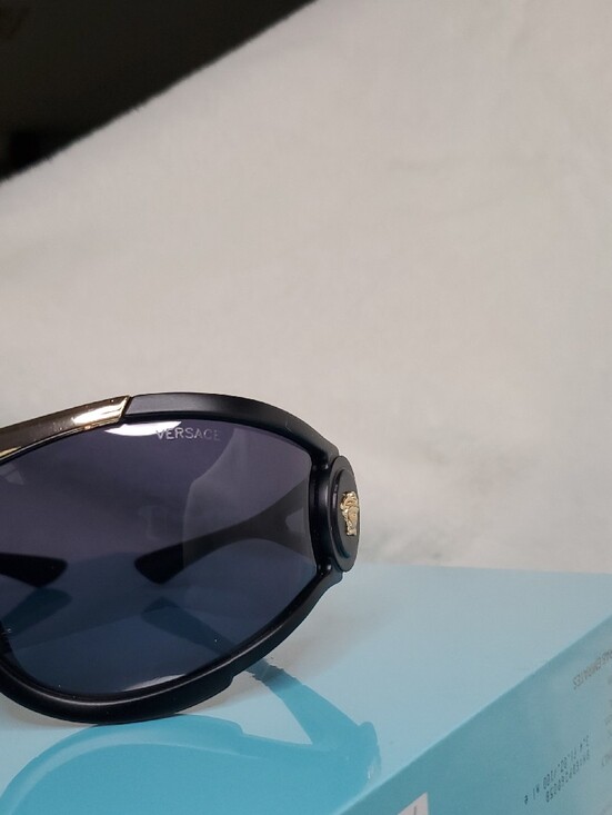 Black Sunglass Visor with Gold Accent